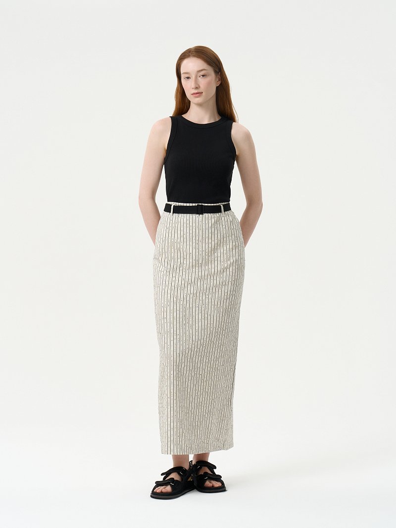 Прямая юбка в полоску