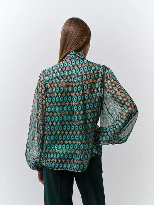 Блуза из шифона с принтом: фото №7