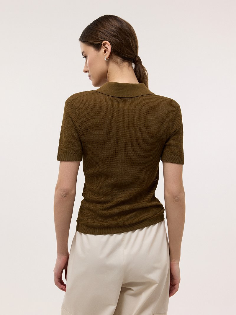 Сетчатое поло с короткими рукавами