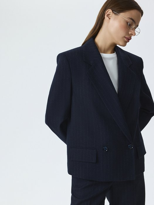 Жакет из фланели в полоску (Р158): фото №2