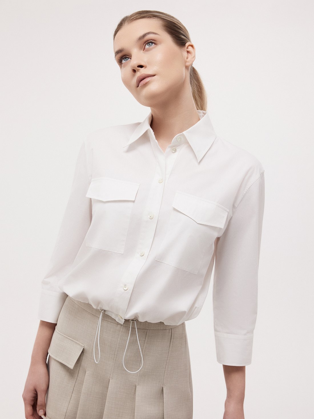 Укороченная рубашка с рукавами 3/4: фото №1