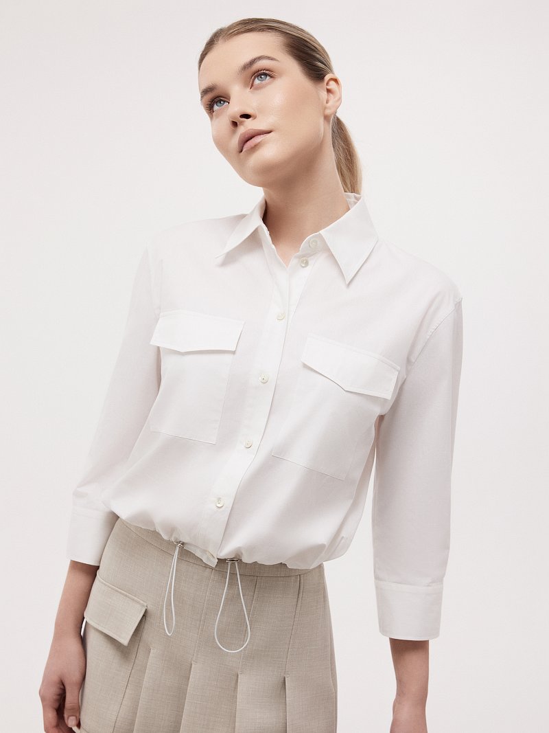 Укороченная рубашка с рукавами 3/4