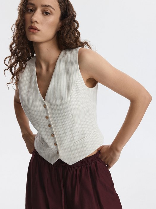 Жилет из хлопка и льна: фото №2