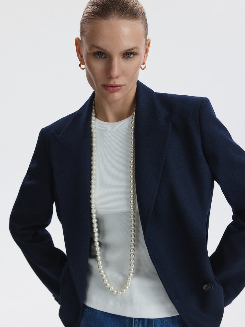 Двубортный жакет свободного кроя