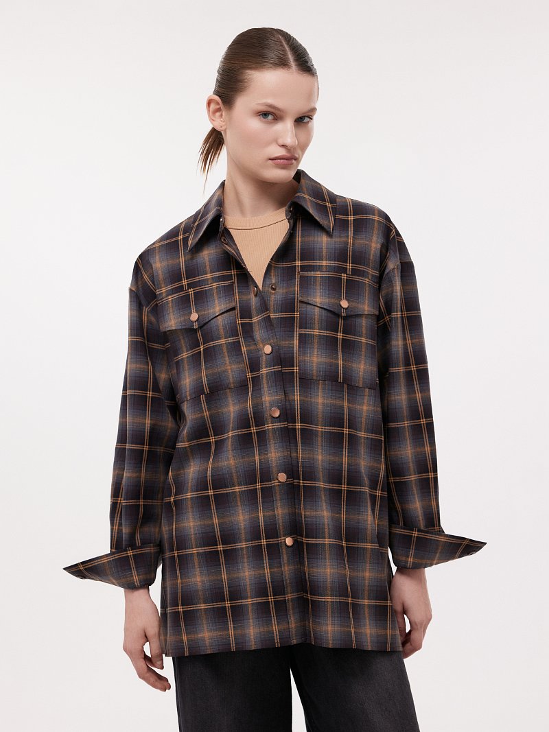 Рубашка оверсайз в клетку