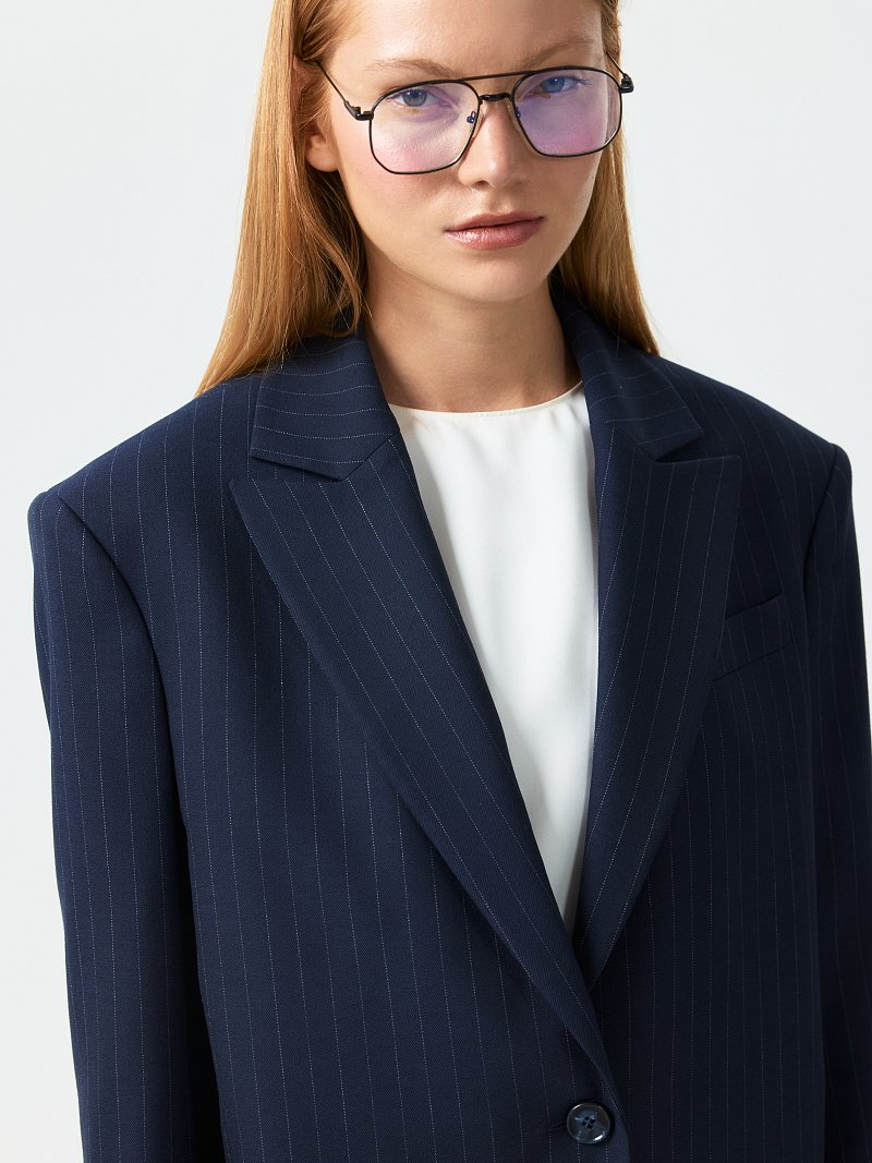 Прямой жакет в полоску