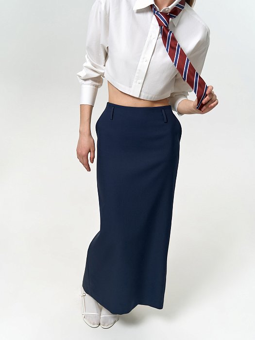 Юбка-макси из костюмной ткани: фото №3