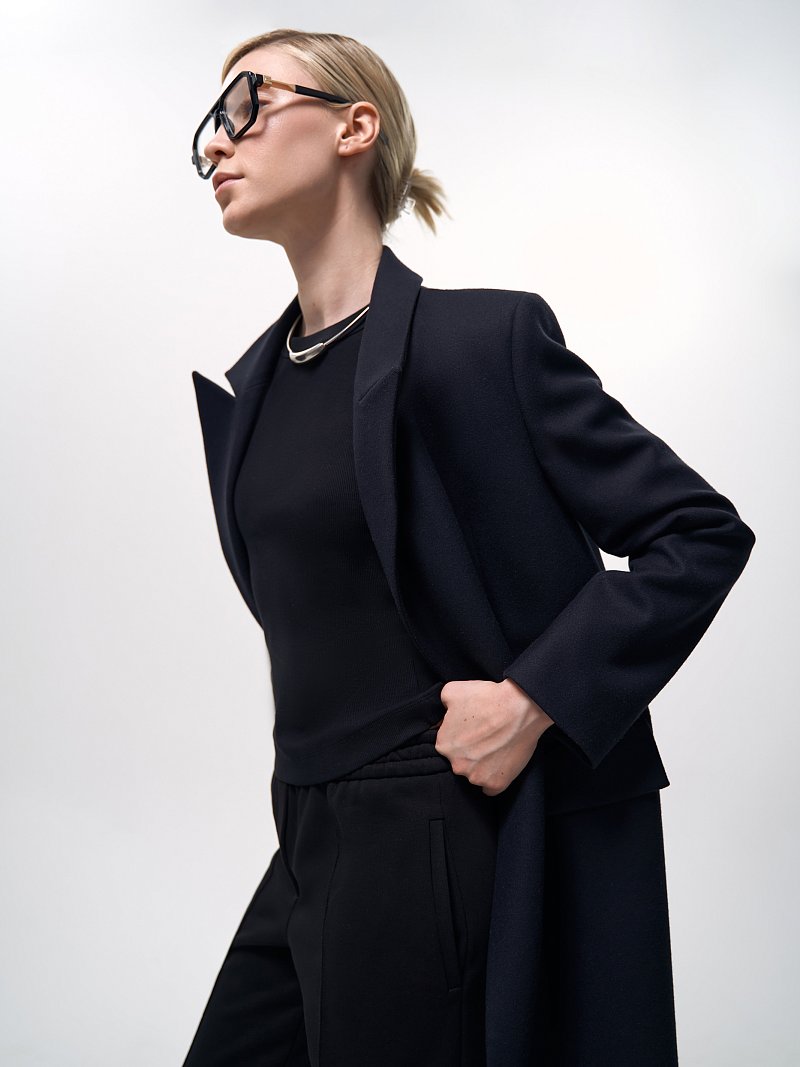 Удлиненное пальто из шерсти (Р158)