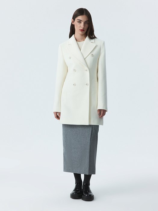 Приталенное полупальто из шерсти: фото №5