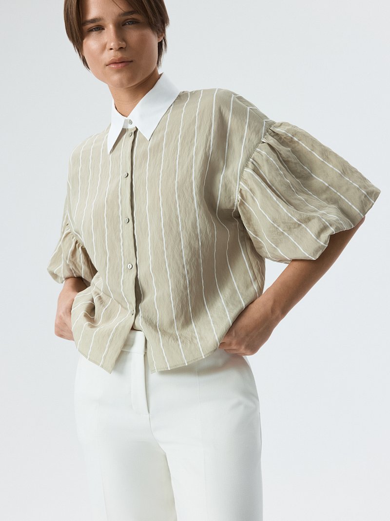 Блуза в полоску с короткими рукавами