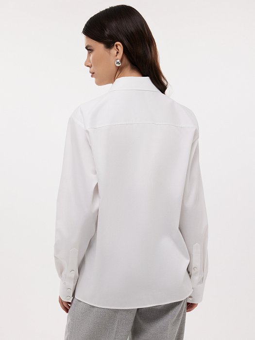 Хлопковая рубашка на кнопках: фото №4