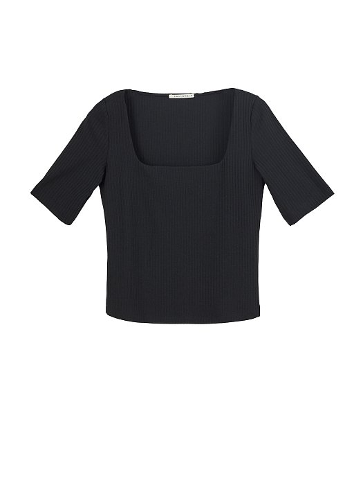 Короткая футболка в рубчик: фото №5