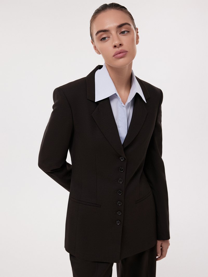 Приталенный жакет с шерстью