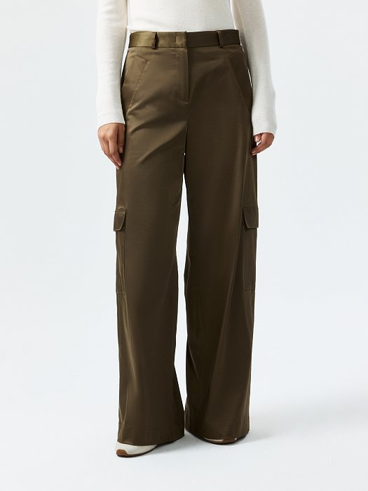 Атласные брюки-карго: фото №4