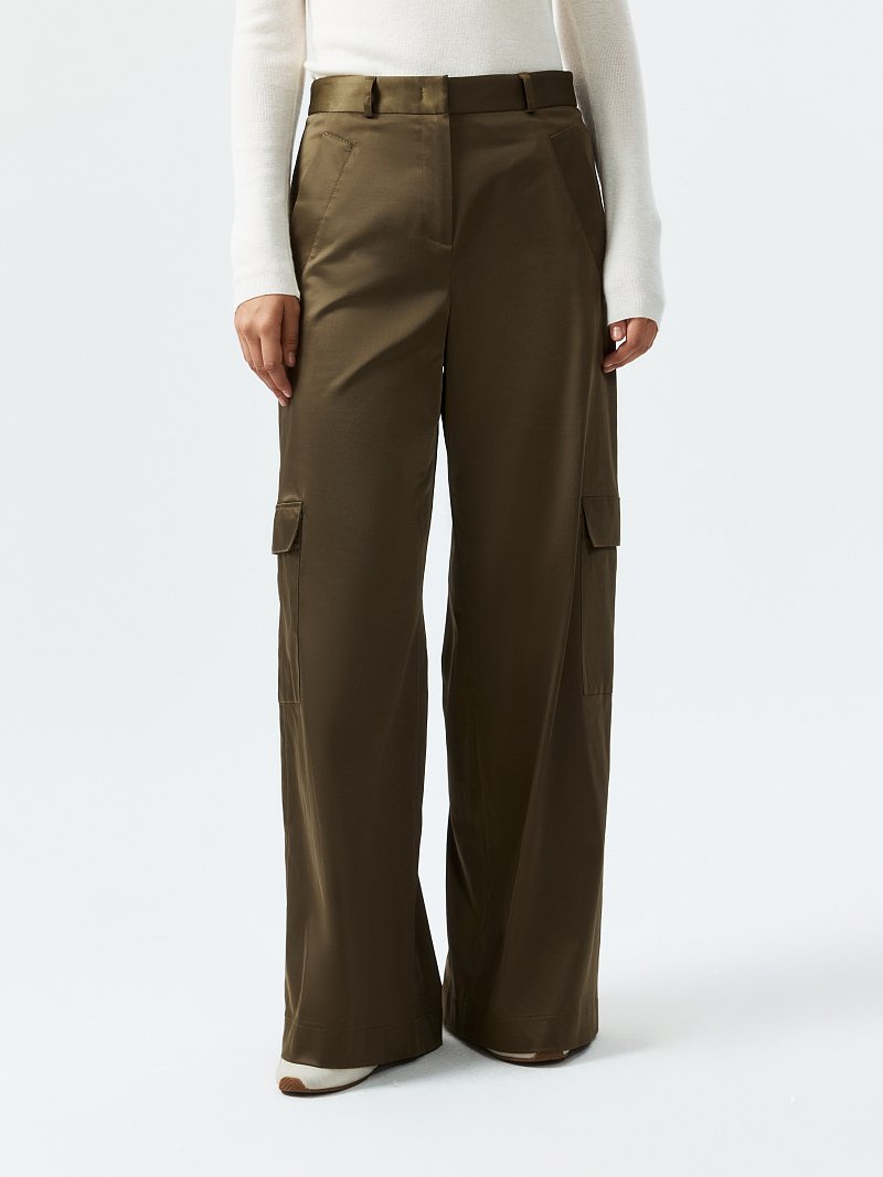 Атласные брюки-карго
