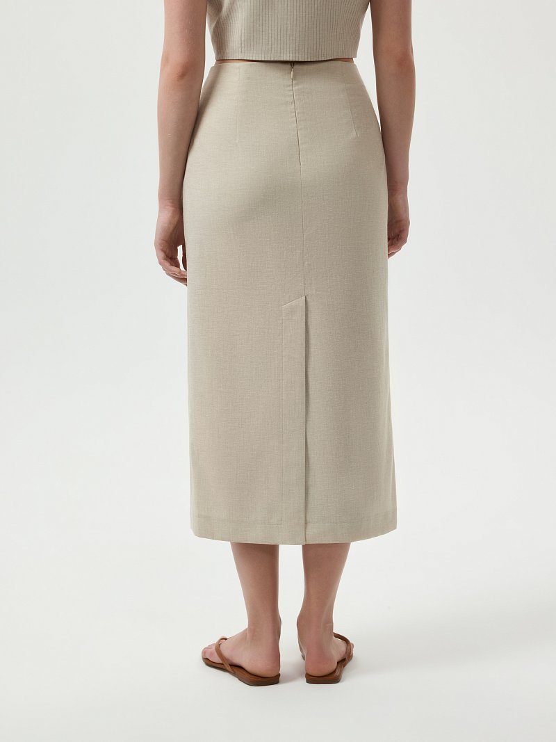 Юбка-миди со льном