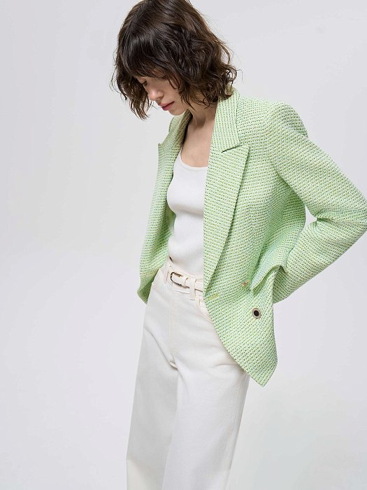 Приталенный жакет из твида: фото №3