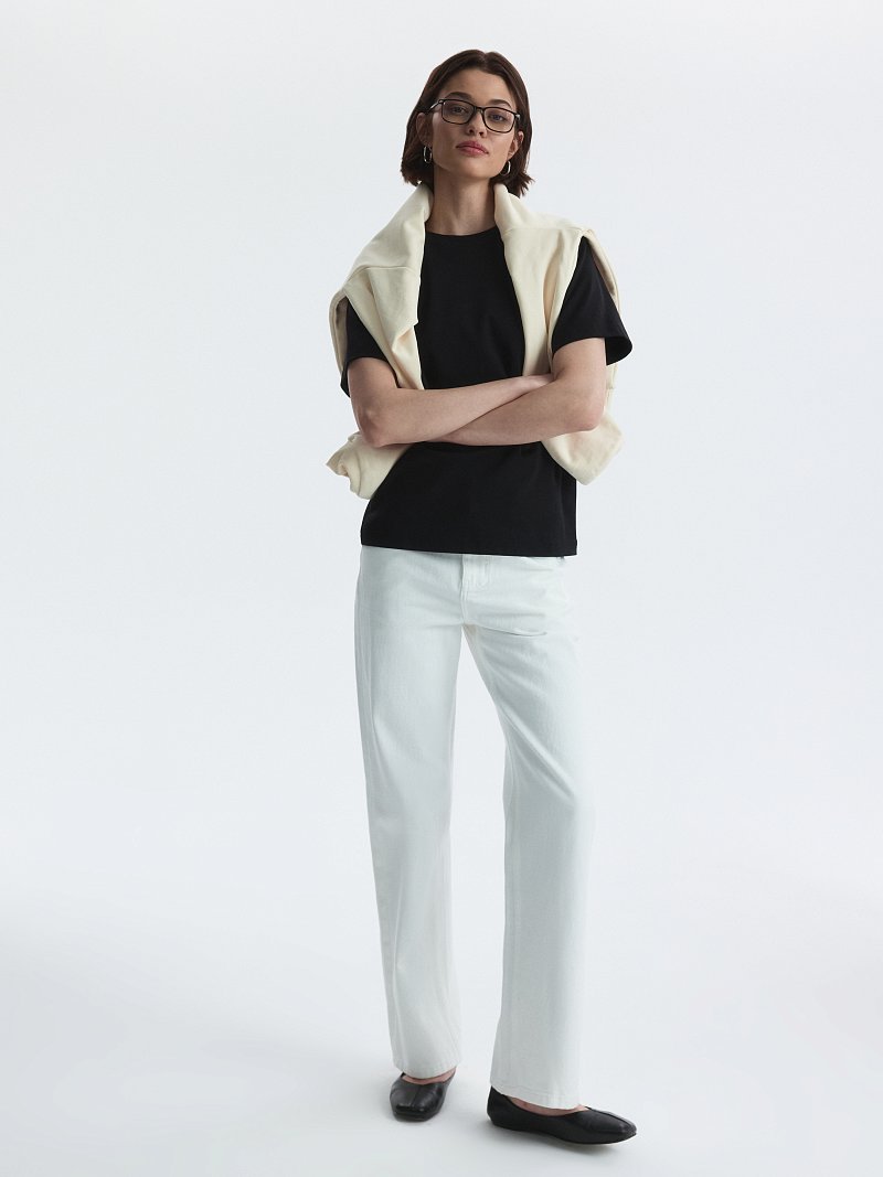 Однотонная футболка из 100% хлопка 