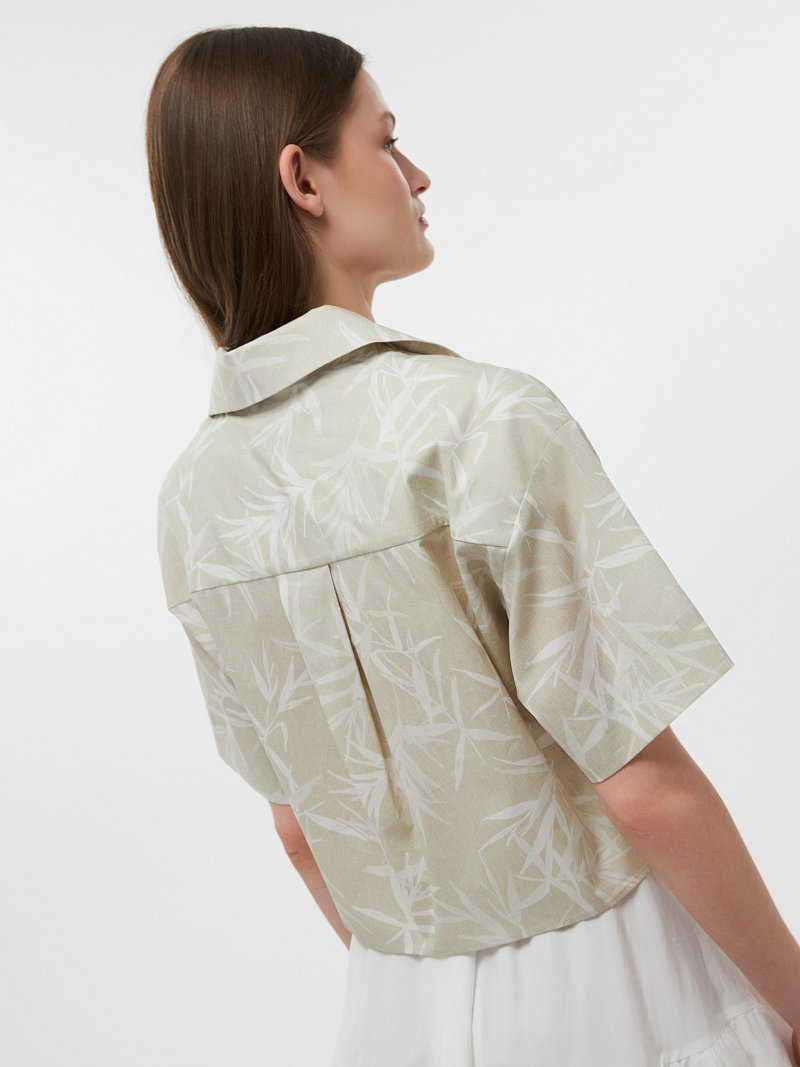 Укороченная рубашка из хлопка