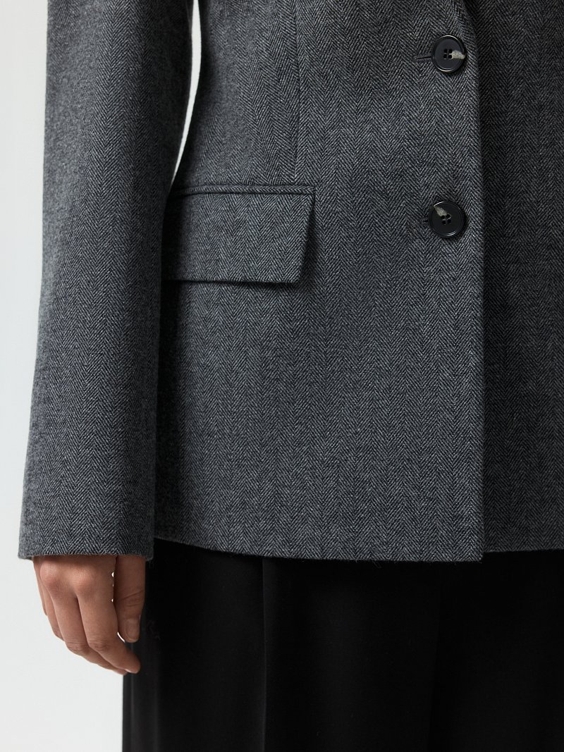 Жакет из твида «в елочку» (Р158)