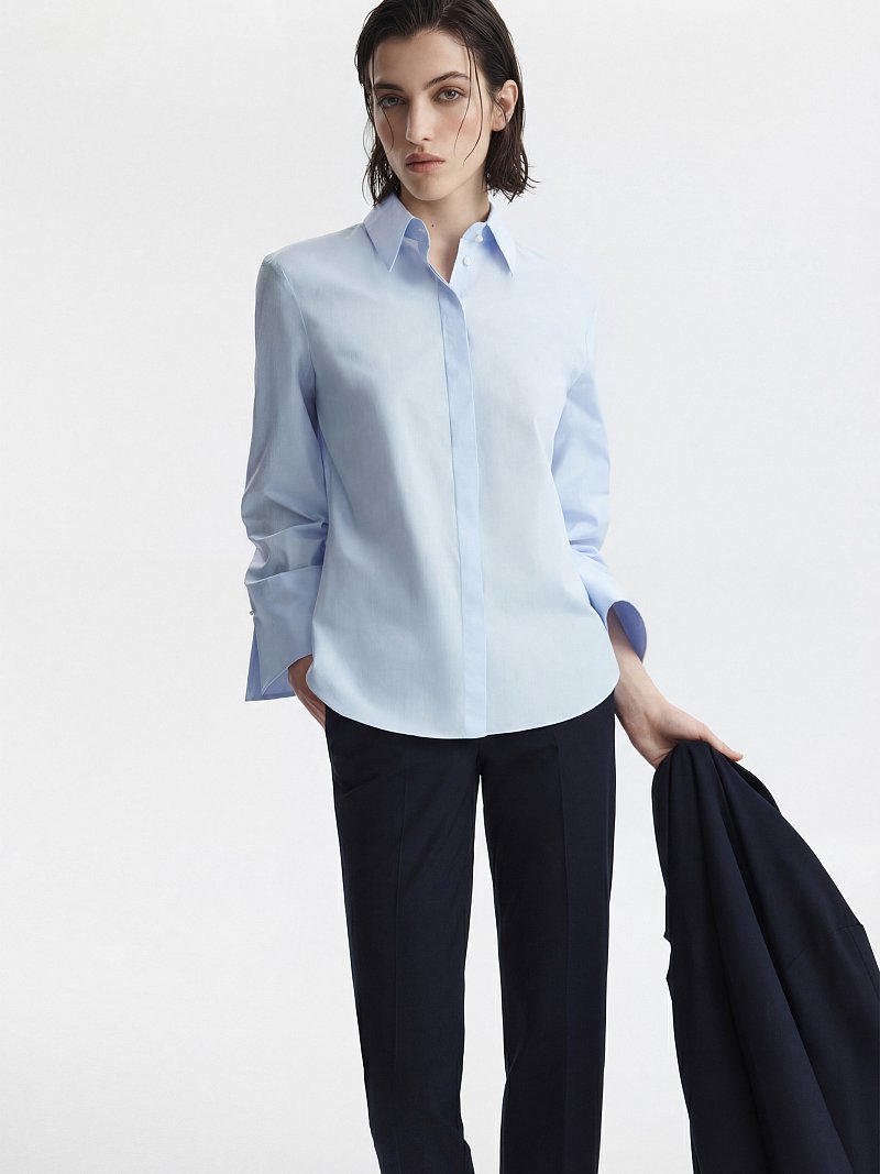 Рубашка из хлопка с расклешенными манжетами