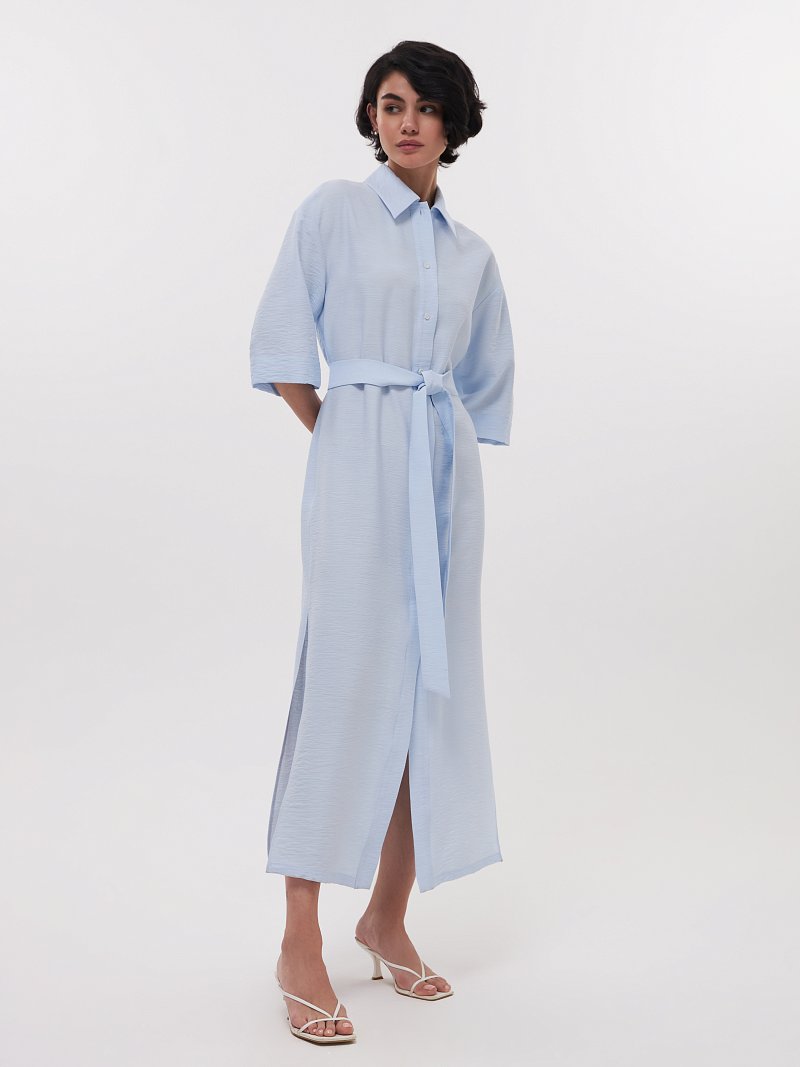 Платье-рубашка из вискозы