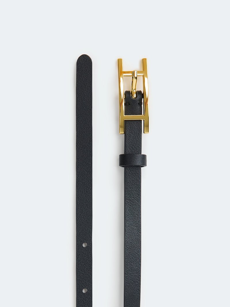 Узкий ремень из 100% кожи