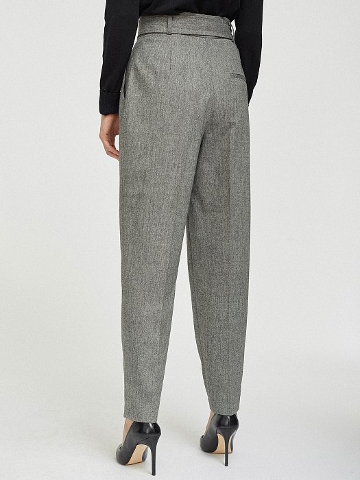 Брюки из шерсти с защипами: фото №3