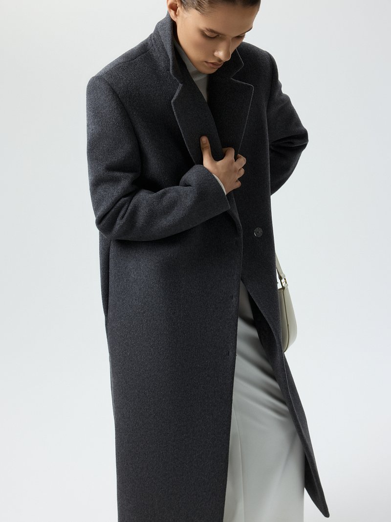 Пальто из шерсти на кнопках (Р158)