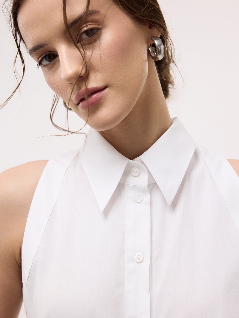 Боди-рубашка без рукавов