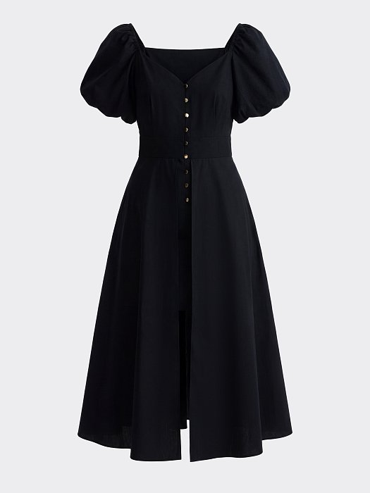 Асимметричное платье из хлопка: фото №7