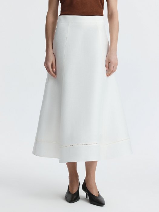 Расклешенная юбка изо льна (Р158): фото №2