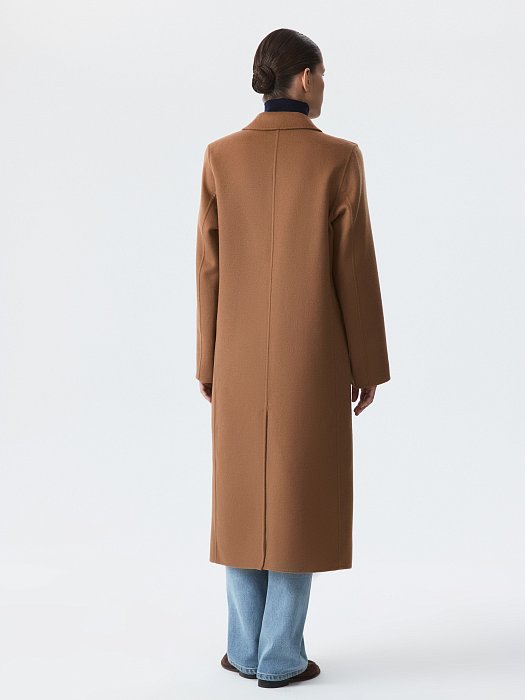 Двубортное пальто с шерстью: фото №5