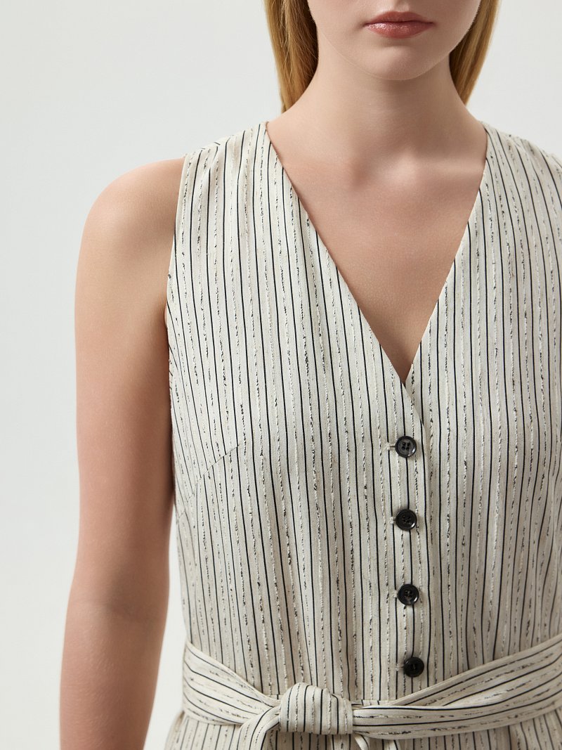 Комбинезон со льном в полоску