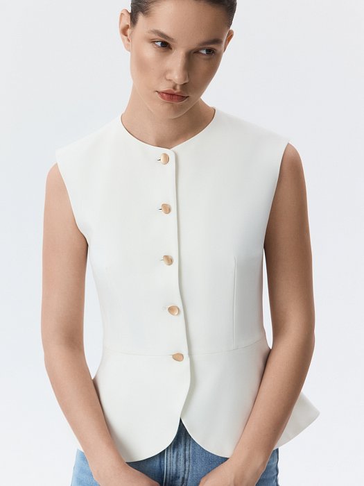 Приталенный жилет с баской (Р158): фото №2