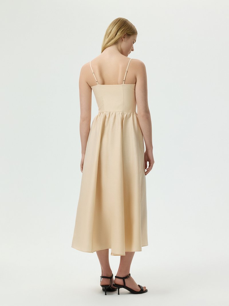 Льняной сарафан с поясом (Р158)